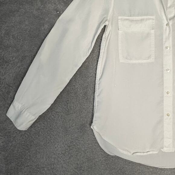 The Group Babaton Lyocell Career Button Up Long Sleeve Shirt Women XS Soft White - Picture 3 of 9
